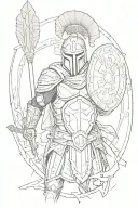 300 Spartan warrior holding a shield tattoo design idea