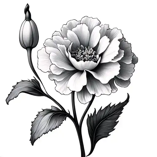 Carnation Snowdrop tattoo design idea