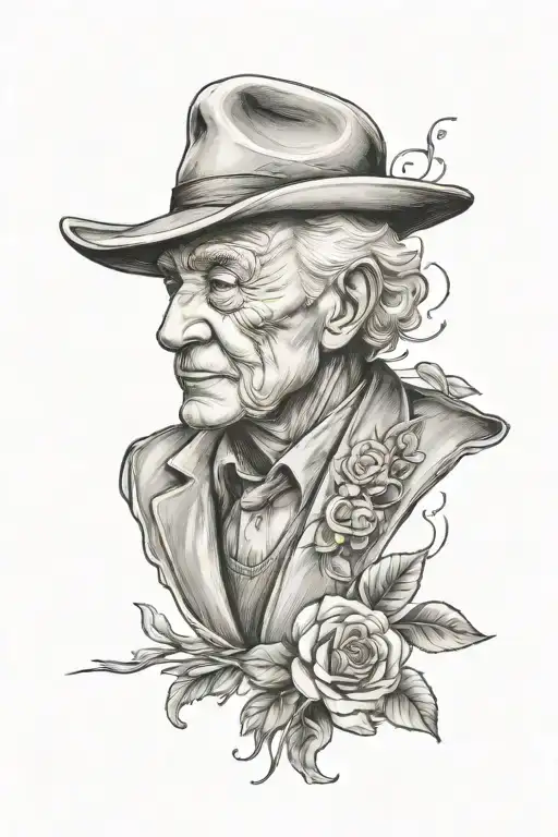 memorial for grandfather tattoo design idea