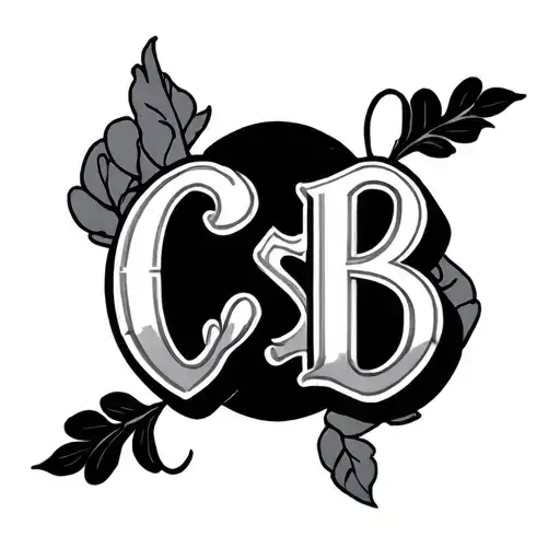 A CB together with a letering design with letters as stretched and beautiful. For oblique tattoo design idea