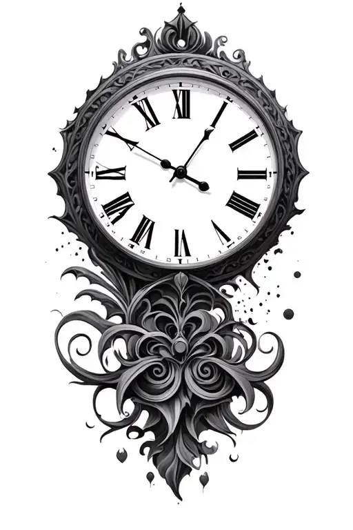 clock face tattoo design idea