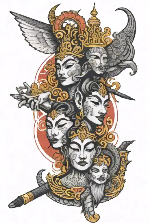 Cambodia and philippines tattoo design idea