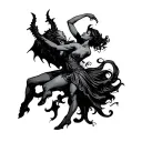 dancing with the devil  tattoo design idea