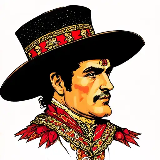 spanish matador pick tattoo design idea
