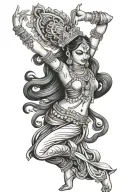 goddess gayatri dancing tattoo design idea