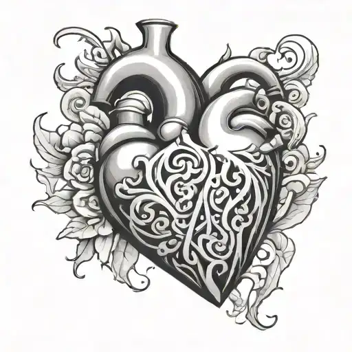 J heart tattoo design idea