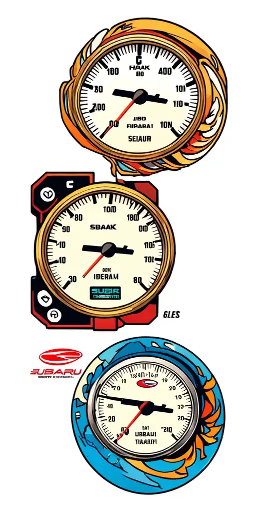 SUBARU TURBO JDM BOXER EEG GAUGES tattoo design idea