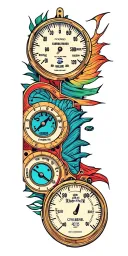 SUBARU TURBO JDM BOXER EEG GAUGES tattoo design idea