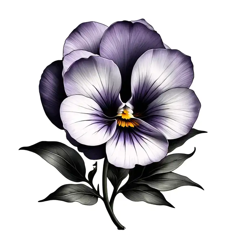 pansy flower, water lily, lavender flower tattoo design idea