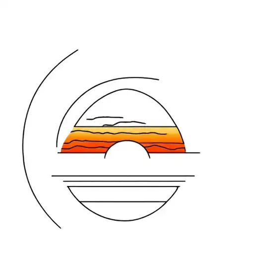 sunset transience tattoo design idea