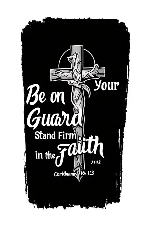 Corinthians 16:13 be on your guard; stand firm in the faith tattoo design idea