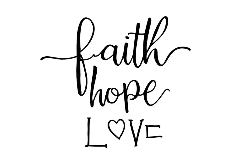 faith hope love word tattoo in cursive writing on the inner arm ( putter pinki to elbow side) same size  tattoo design idea