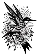 Aztec Hummingbird tattoo design idea