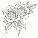 two roses intertwined  tattoo design idea