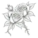 two roses intertwined  tattoo design idea