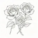 two roses intertwined  tattoo design idea
