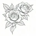 two roses intertwined  tattoo design idea