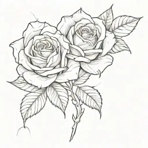 two roses intertwined  tattoo design idea