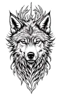 mythical wolf spirit animal tattoo design idea