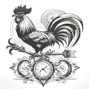 weathervane with rooster facing west tattoo design idea