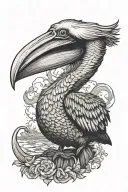 Pelican tattoo design idea