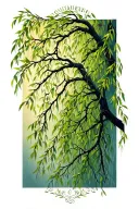 weeping Willow branches tattoo design idea
