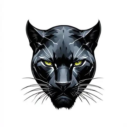 Black Panther with background tattoo design idea