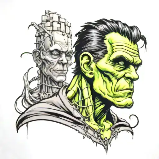 Frankenstein tattoo design idea