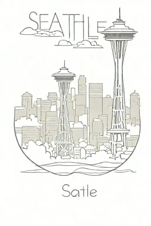 seattle skyline tattoo design idea