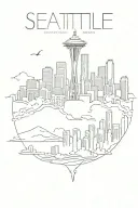 seattle skyline tattoo design idea