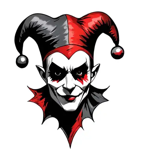 gothic jester tattoo design idea