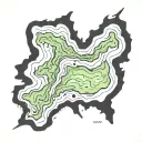 top down island topography map tattoo design idea