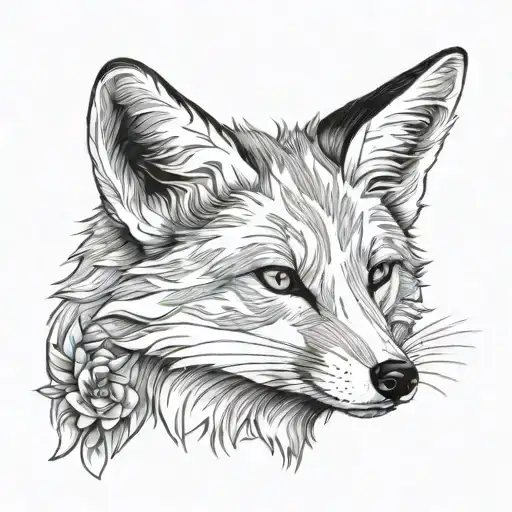 White Fox tattoo design idea