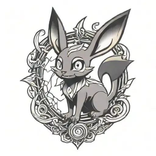 spooky umbreon tattoo design idea