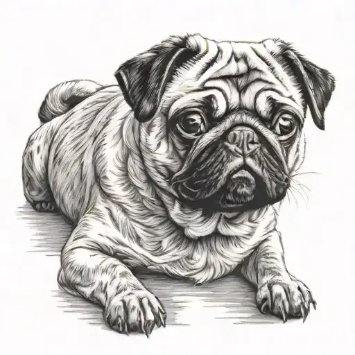 pug dog tattoo design idea