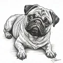 pug dog tattoo design idea