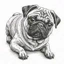pug dog tattoo design idea