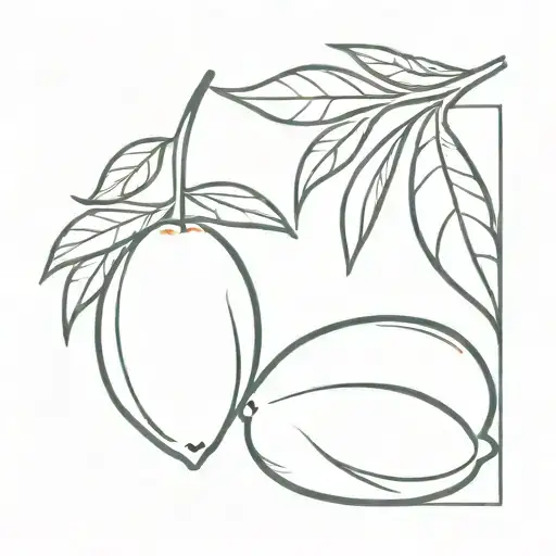 mango fruit tattoo design idea