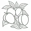 mango fruit tattoo design idea