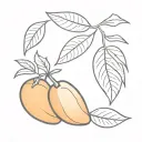 mango fruit tattoo design idea