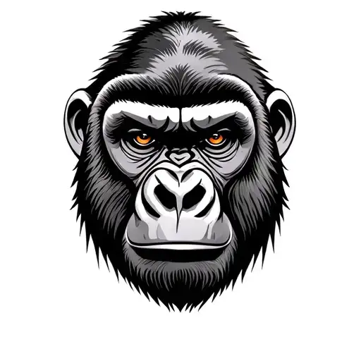 gorilla face tattoo design idea