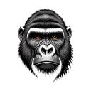 gorilla face tattoo design idea