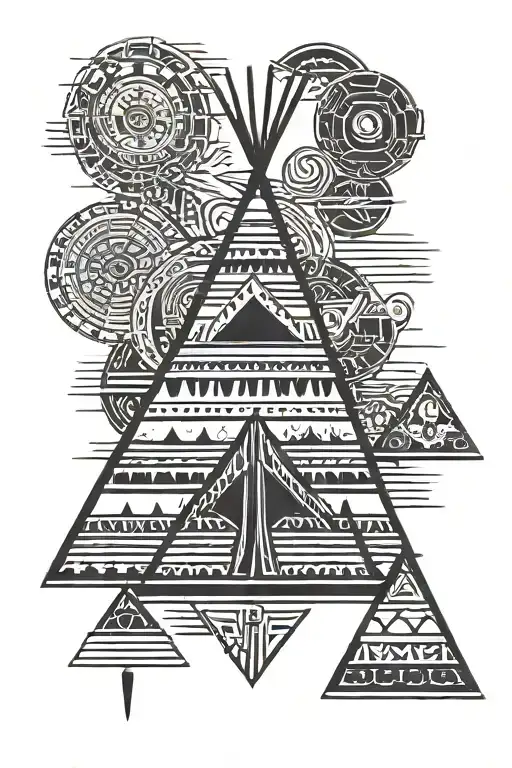 teepee, wild west tattoo design idea