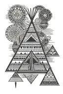 teepee, wild west tattoo design idea