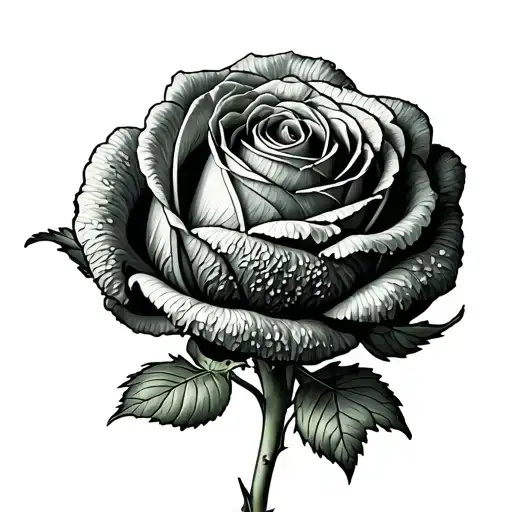 tender stem broccoli in the style of a long stemmed rose tattoo design idea