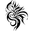 Feminine gothic tribal tattoo to cover another one on the shoulder and collarbone tattoo design idea