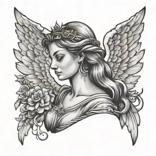 Angel On Neck tattoo design idea