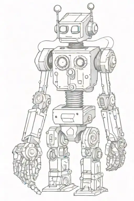 robot steampunk inspired tattoo tattoo design idea