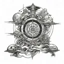 An abstract design inspired by the concept of constant movement and change, reflecting the client's passion for traveling tattoo design idea