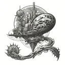 An abstract design inspired by the concept of constant movement and change, reflecting the client's passion for traveling tattoo design idea